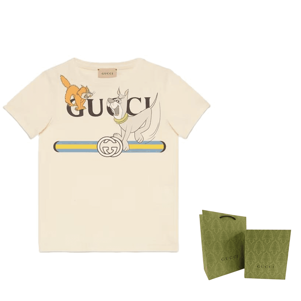 Футболка Gucci Animal Logo T-Shirt Kids Off-White - изображение 10