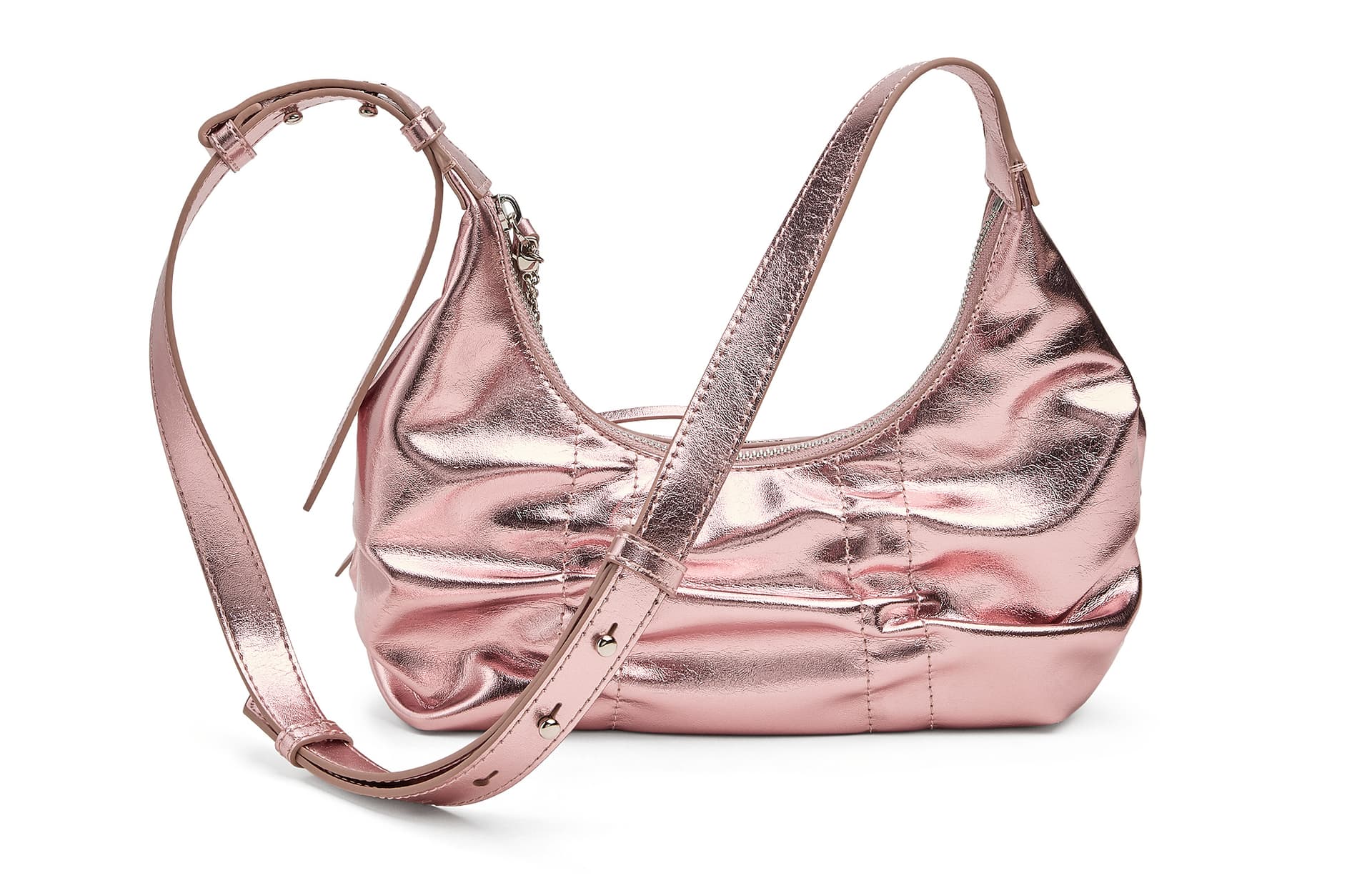 Мини-сумка CHARLES&KEITH Сумка на плечо PU с бантом и оборками, винтажный стиль, маленький размер, многоцветный - изображение 3