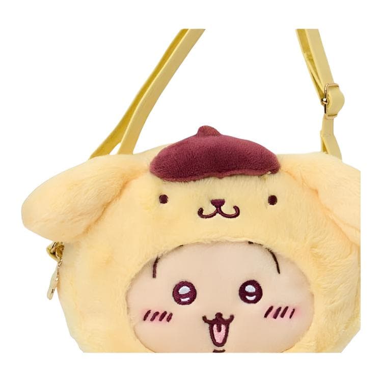 Мини-сумка Sanrio x Chikawa Совместная коллекция Помпомурин Съемный ремешок Полиэстер Сумка через плечо Обычный размер Женский Желтый - изображение 4