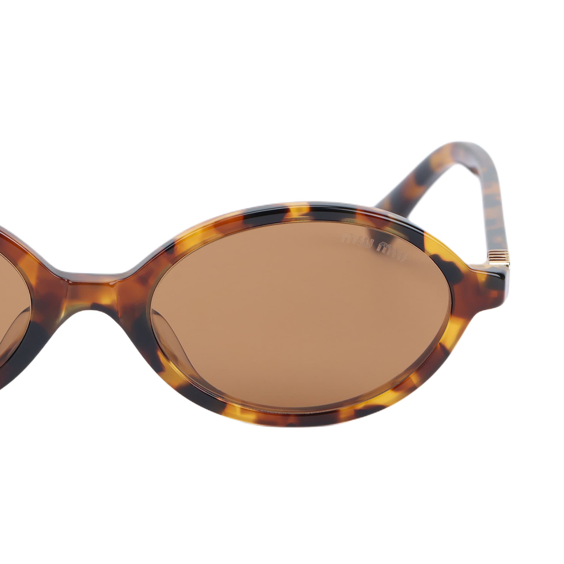 Солнцезащитные очки Miu Miu Oval Sunglasses Brown - изображение 5