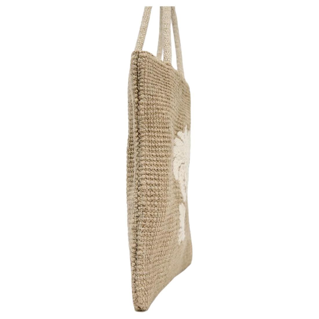Мини-сумка ZARA Jute Tote Bag Light Beige - изображение 2