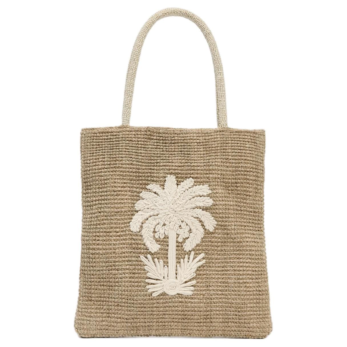 Мини-сумка ZARA Jute Tote Bag Light Beige - изображение 1