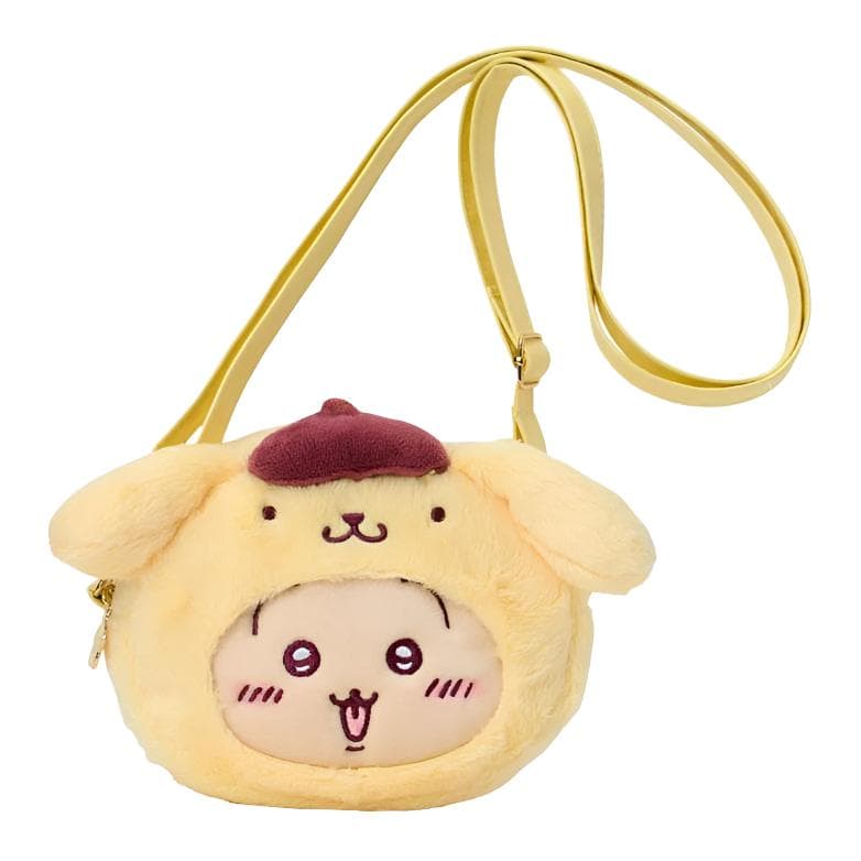 Мини-сумка Sanrio x Chikawa Совместная коллекция Помпомурин Съемный ремешок Полиэстер Сумка через плечо Обычный размер Женский Желтый - изображение 1