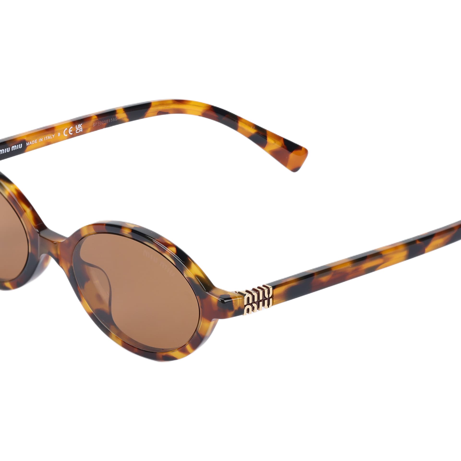 Солнцезащитные очки Miu Miu Oval Sunglasses Brown - изображение 4
