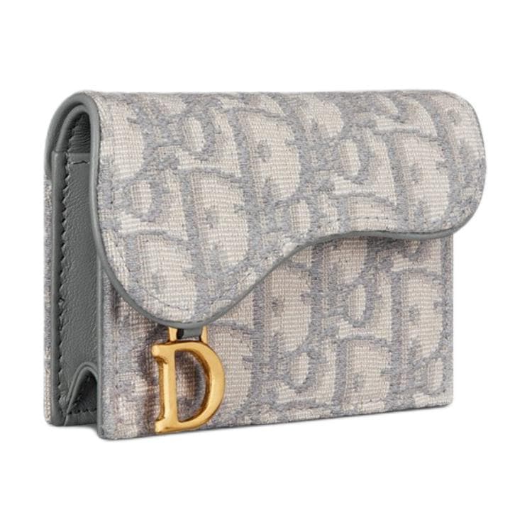 Портмоне Dior Saddle Oblique Card Holder Grey - изображение 2