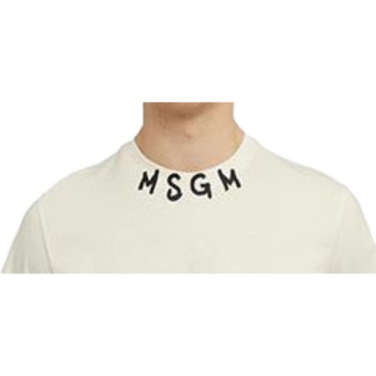 Футболка MSGM Экрю Мужская T-рубашка - изображение 4