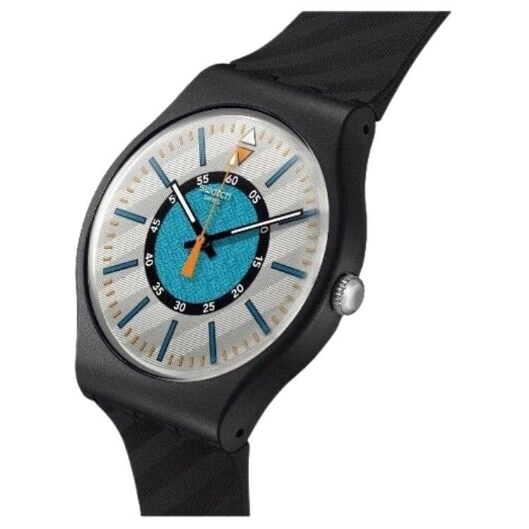 Часы Swatch Квартц Механизм 30м Водонепроницаемые Мужские Часы 41мм Серый Циферблат Керамические Оправа Часов - изображение 5