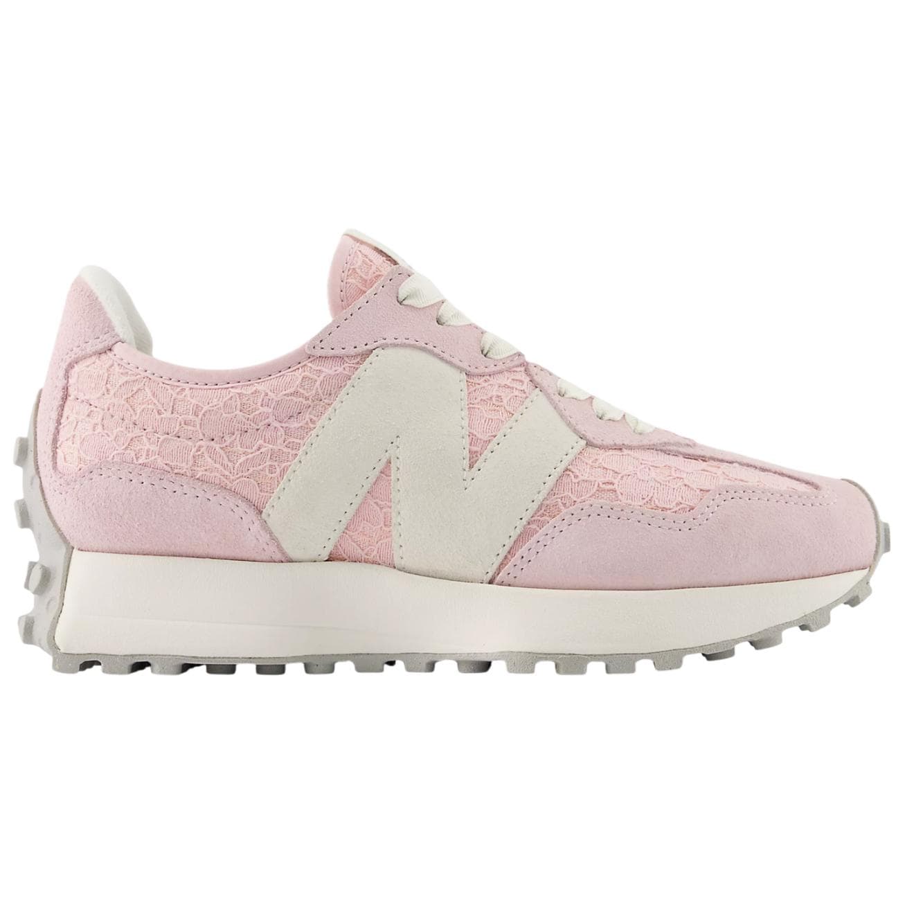 Кроссовки для бега New Balance NB 327 Износостойкий Дышащий Низкий Верх ТРЕНИРОВОЧНАЯ БЕЗУЧЕТНАЯ Обувь Женская Розовая Белая - изображение 2
