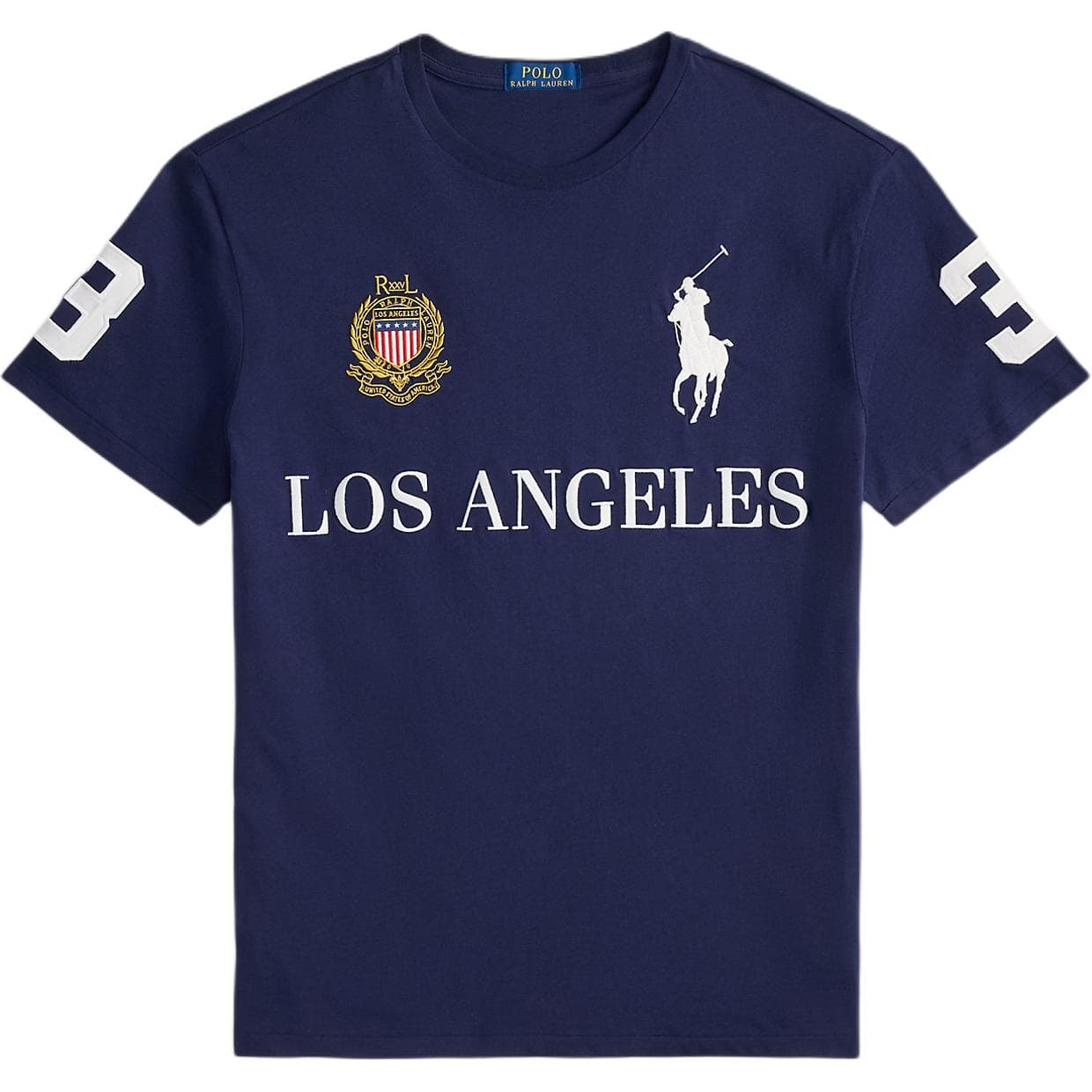 Футболка Polo Ralph Lauren Big Pony T Рубашка Классическая Версия Мужская Элегантная Морской Синий - изображение 1