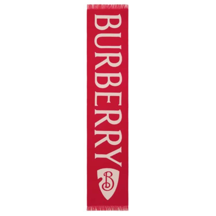 Шарф Burberry Шерстяной Шарф С Логотипом Burberry Прямоугольная Форма Бахрома - изображение 3