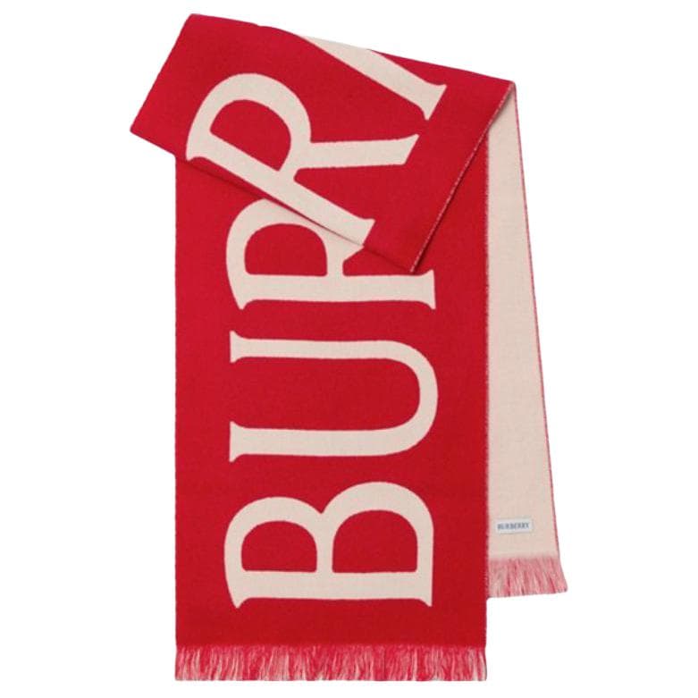 Шарф Burberry Шерстяной Шарф С Логотипом Burberry Прямоугольная Форма Бахрома - изображение 1