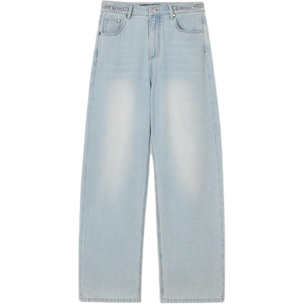 Джинсы KARL LAGERFELD / Karl Lagerfeld Jeans Деловой повседневный стиль Роскошная уличная одежда Роскошь 100% хлопок Молния Прямой фасон Брюки бананы Женский - изображение 1