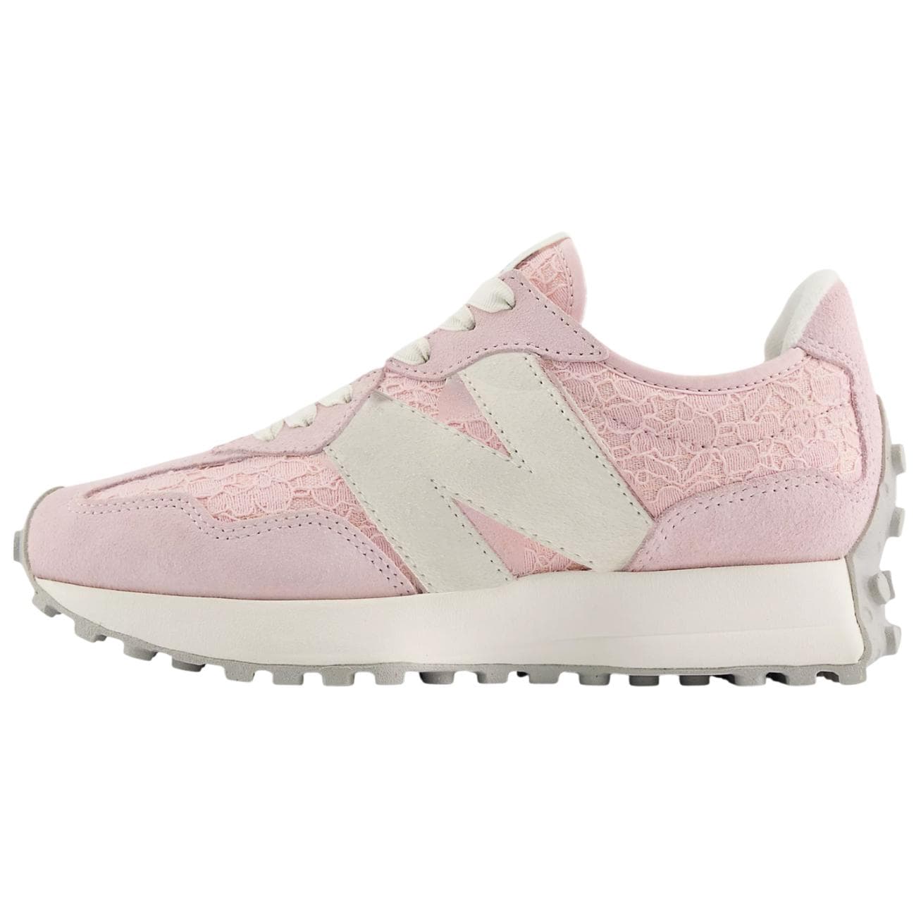 Кроссовки для бега New Balance NB 327 Износостойкий Дышащий Низкий Верх ТРЕНИРОВОЧНАЯ БЕЗУЧЕТНАЯ Обувь Женская Розовая Белая - изображение 1