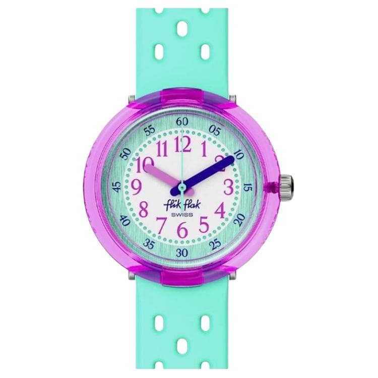 Часы SWATCH FLIK FLAK BUBBLY HOURS Кварцевый механизм 30 м Водонепроницаемые Женские Часы 31,85 мм Зеленый Циферблат - изображение 4