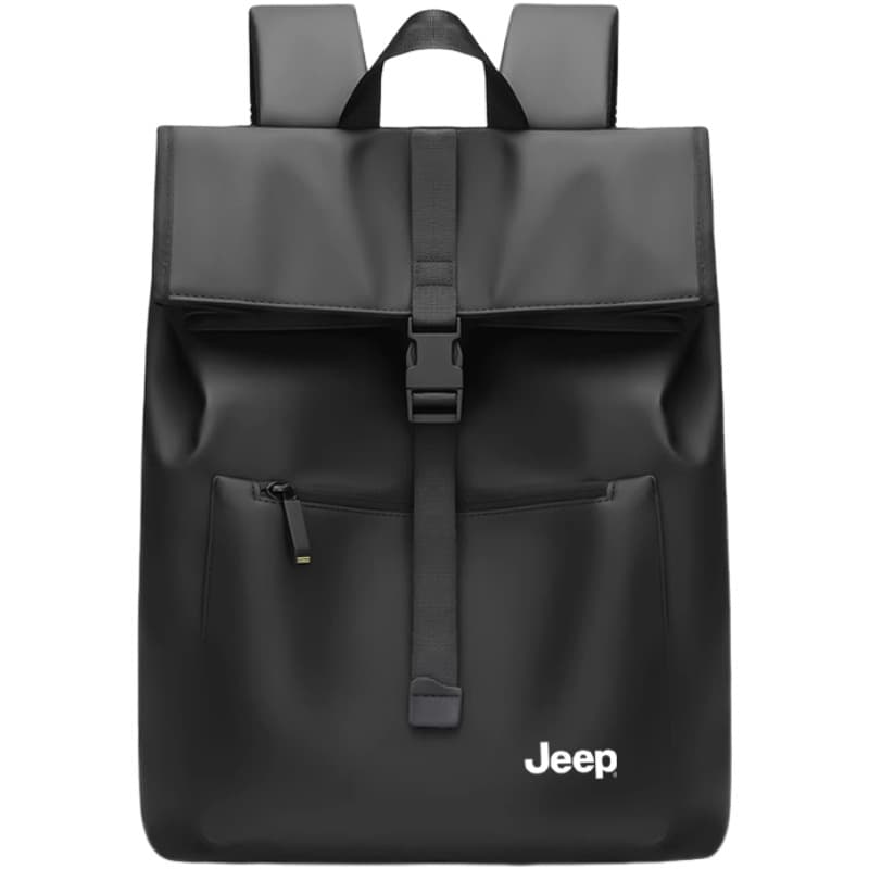 Рюкзак Jeep Oxford с кожаными вставками покрытие пленка сумка мужская черная - изображение 1