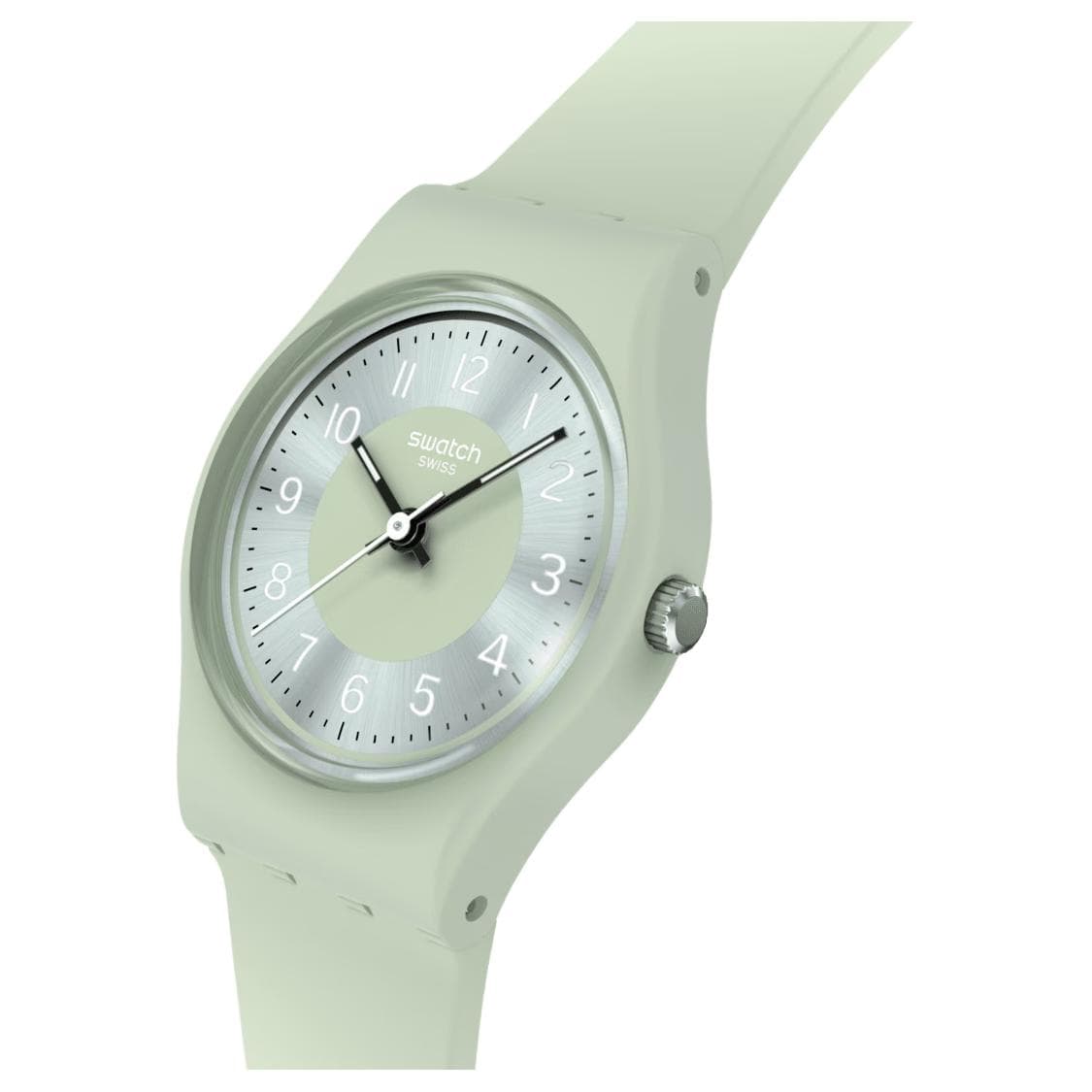 Часы SWATCH Lady Collection Кварцевый механизм Женские часы Зеленый циферблат Пластиковый корпус Часы Пластиковая шнуровка - изображение 2