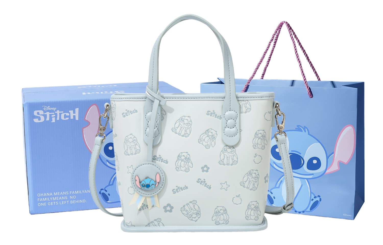 Сумка Disney Stitch ПВХ Корзинка Сумка Сумка через плечо Сумка Женская Светло-Синяя - изображение 2