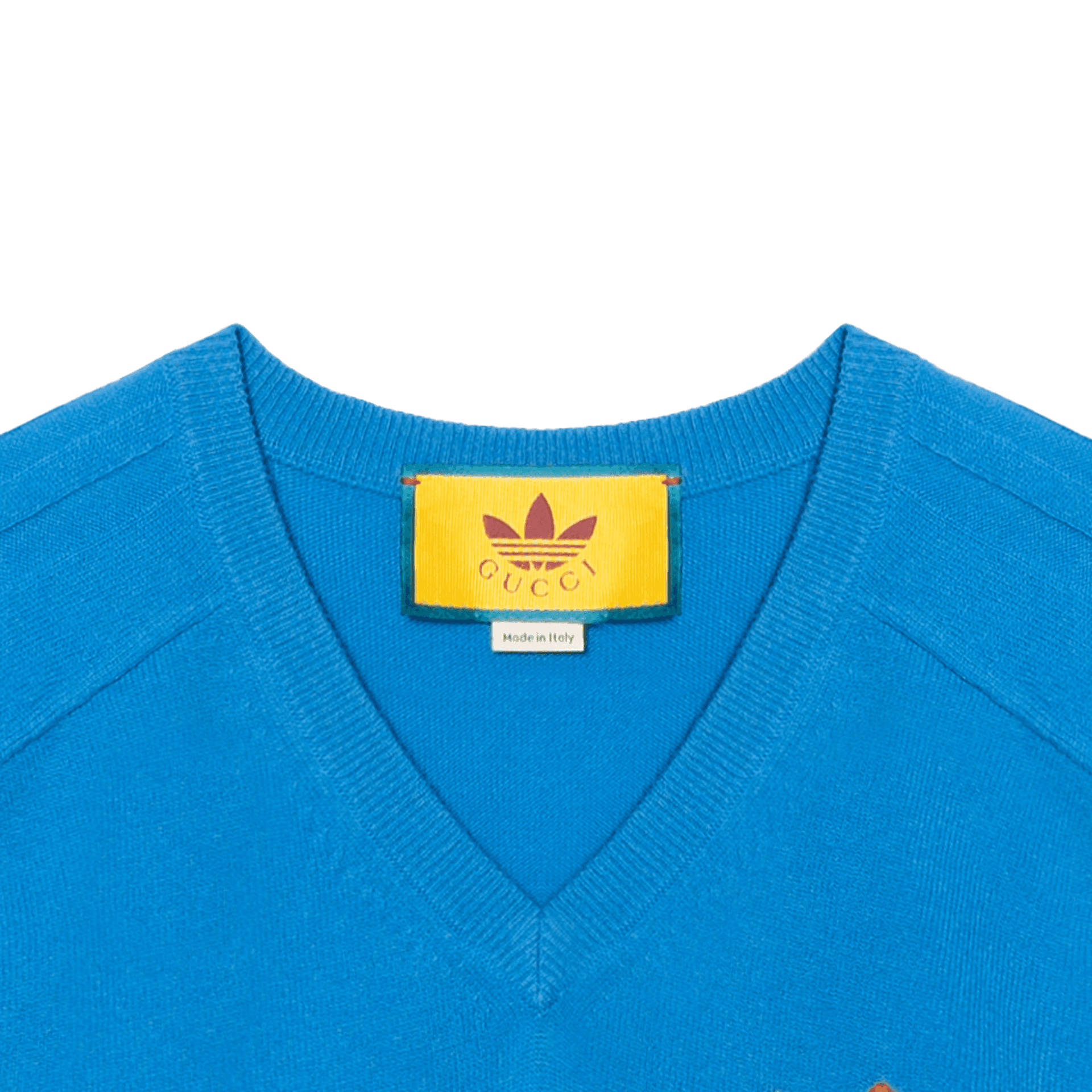 GUCCI x adidas SS23 Blue V-Neck Wool Sweater - изображение 3