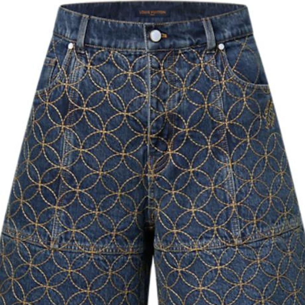 Джинсовые шорты LOUIS VUITTON x Nigo FW25 - изображение 4