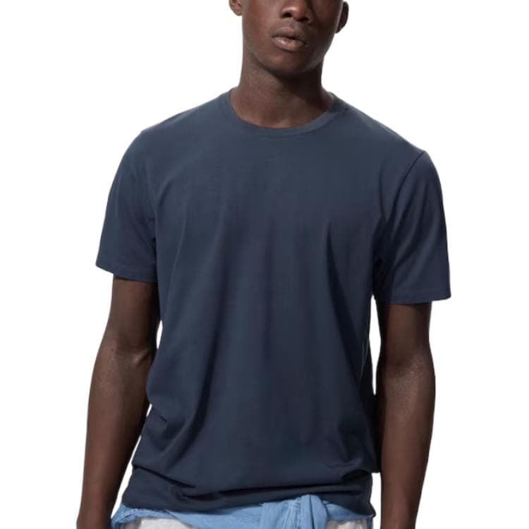 Футболка UNIQLO T-рубашка унисекс морского синего цвета - изображение 1