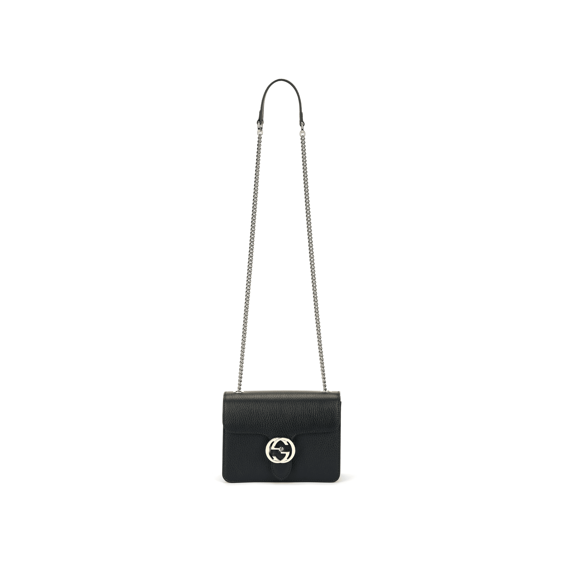 Сумка через плечо GUCCI GG Chain Shoulder Bag Small Black - изображение 1