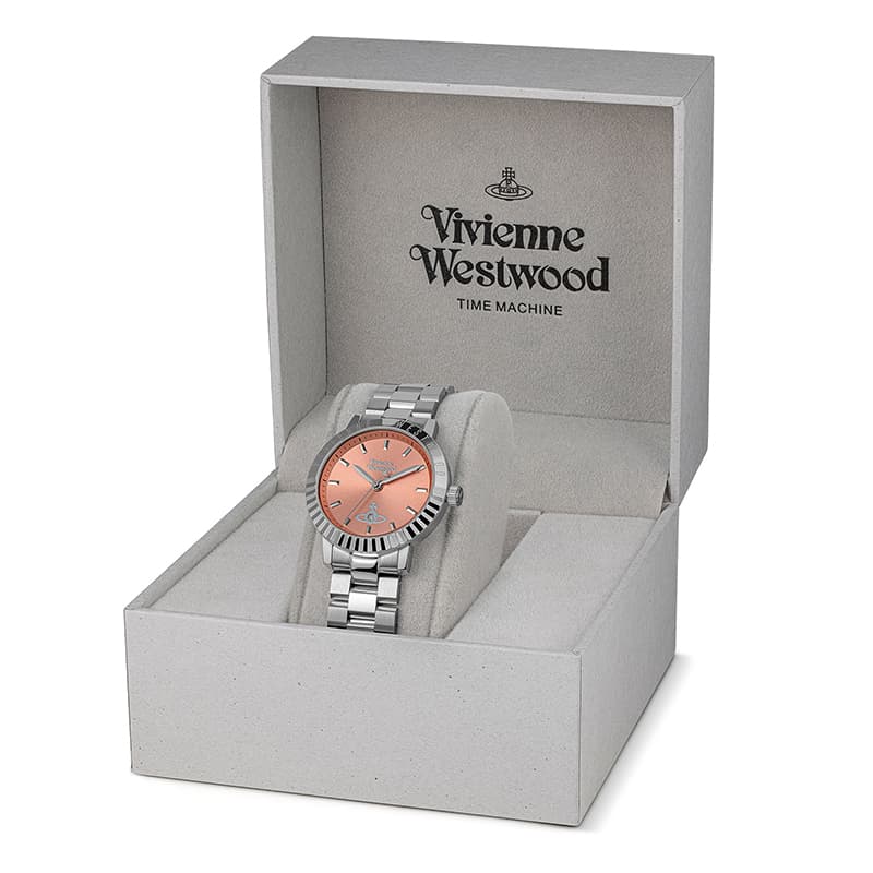 Механические часы Vivienne Westwood Часы с кварцевым механизмом ремешок из нержавеющей стали 34 мм апельсиновый циферблат - изображение 6