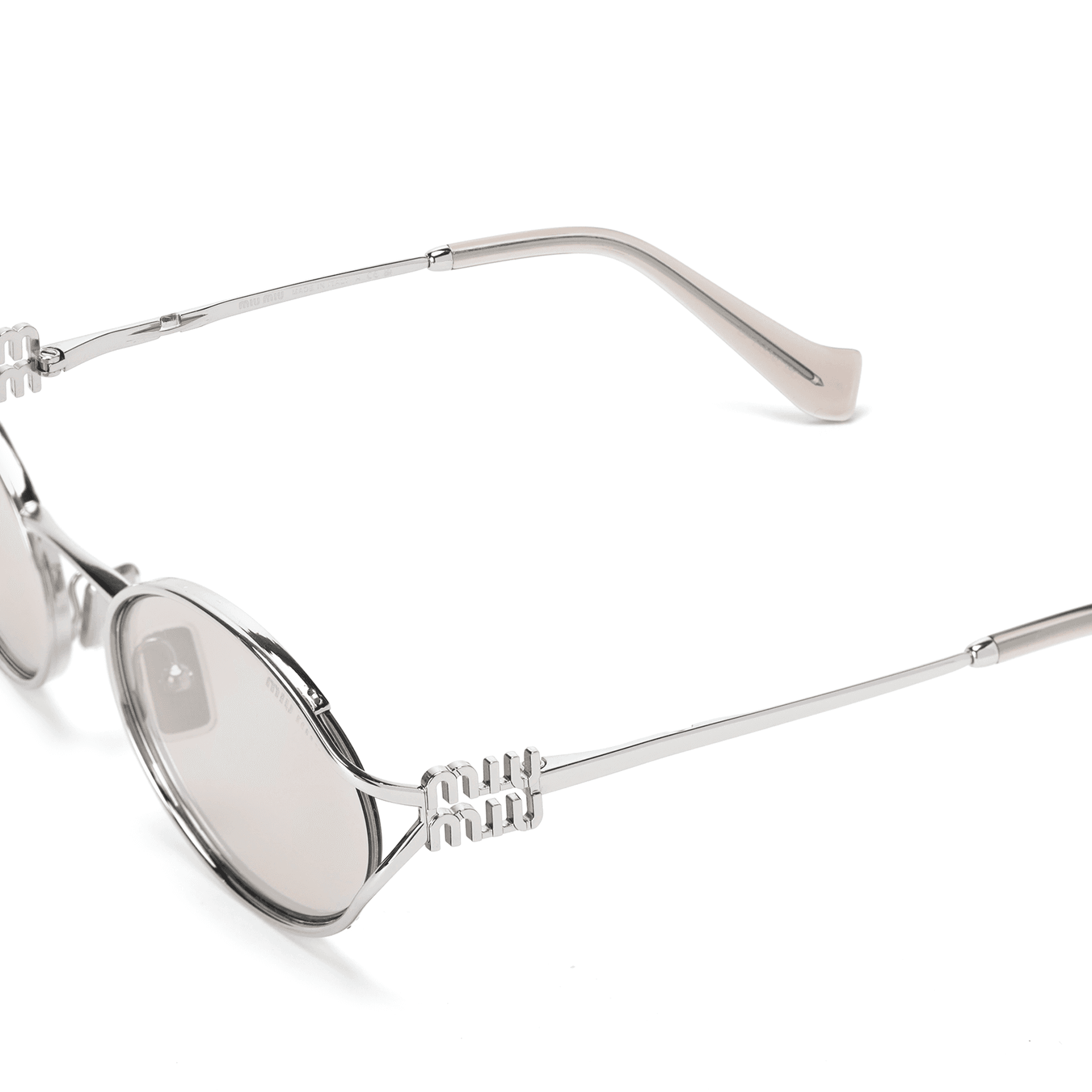 Солнцезащитные очки Miu Miu Oval Sunglasses Silver - изображение 4
