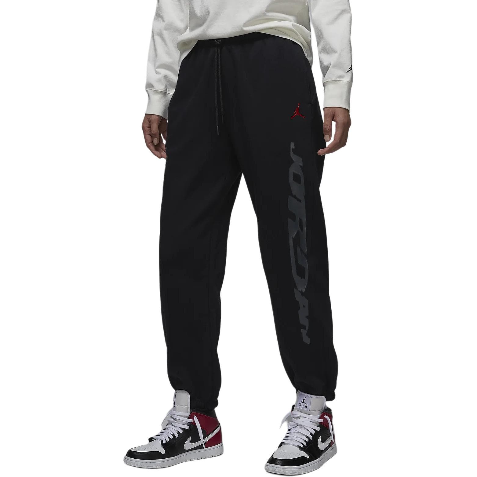 Штаны Jordan Brooklyn Fleece Lined Свободный крой Удобные Вязаные Тренировочные штаны Женские Черные - изображение 1
