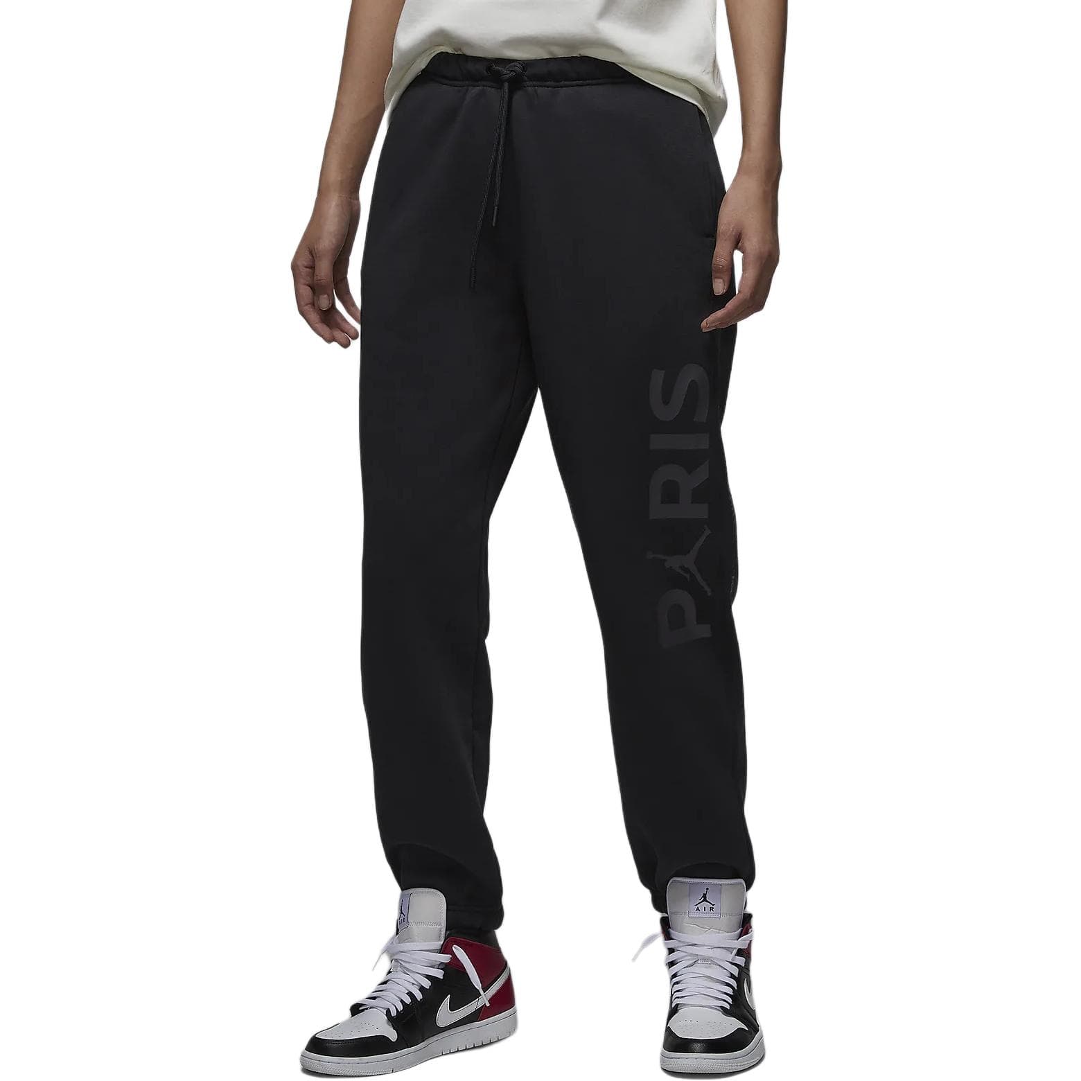 Штаны Jordan Brooklyn Fleece Paris Saint Germain Вязаные Тренировочные Брюки Женские Серый Черный - изображение 4