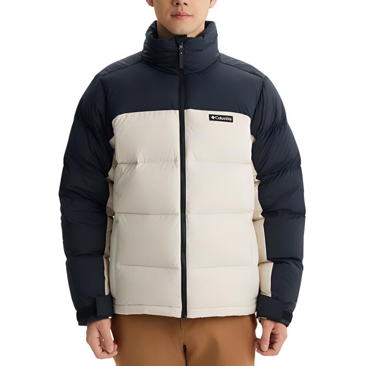 Зимняя куртка Columbia Casual Outdoor Мужской пуховик Бежевый Черный - изображение 1