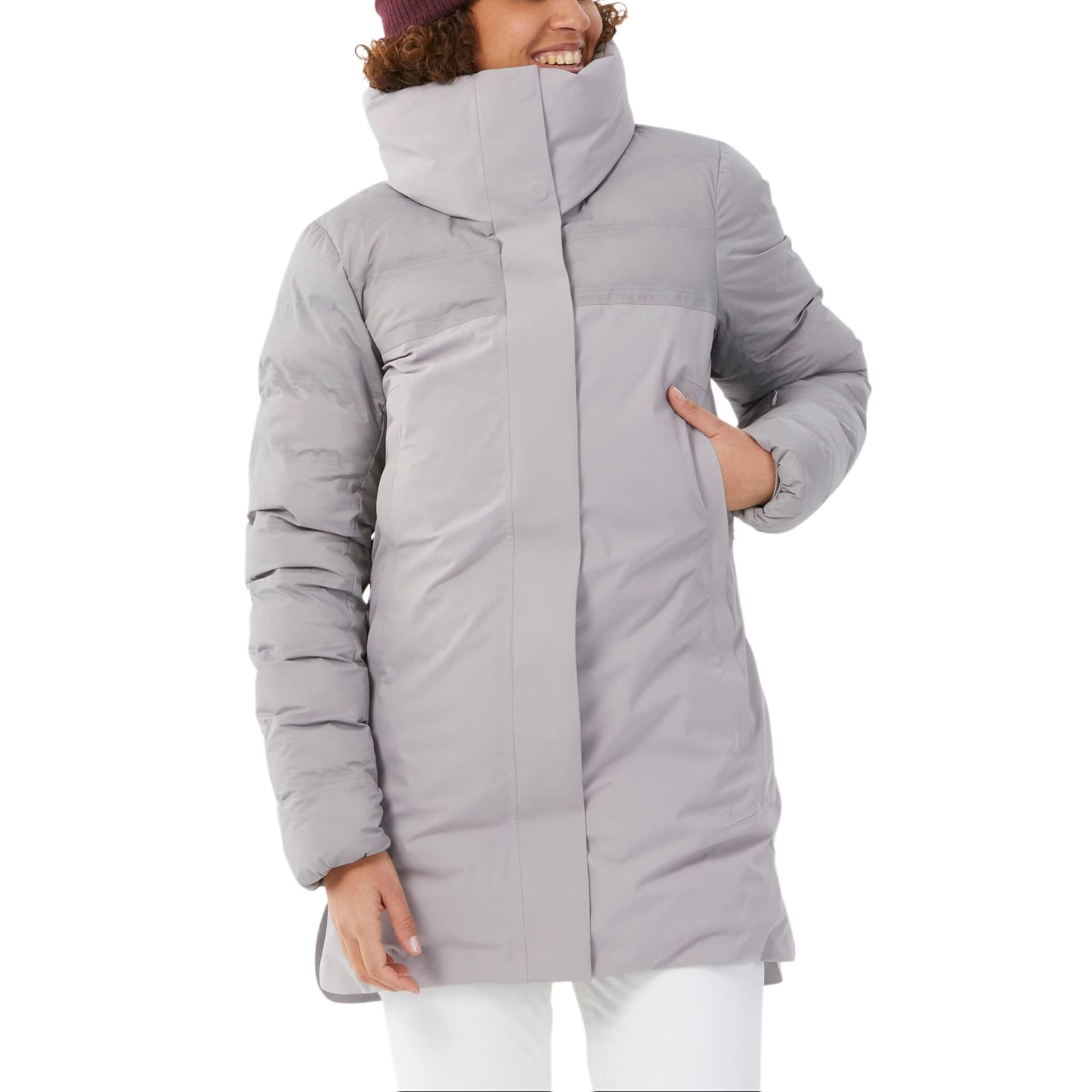 DECATHLON Хлопковый пуховик женский светло-серый - изображение 1
