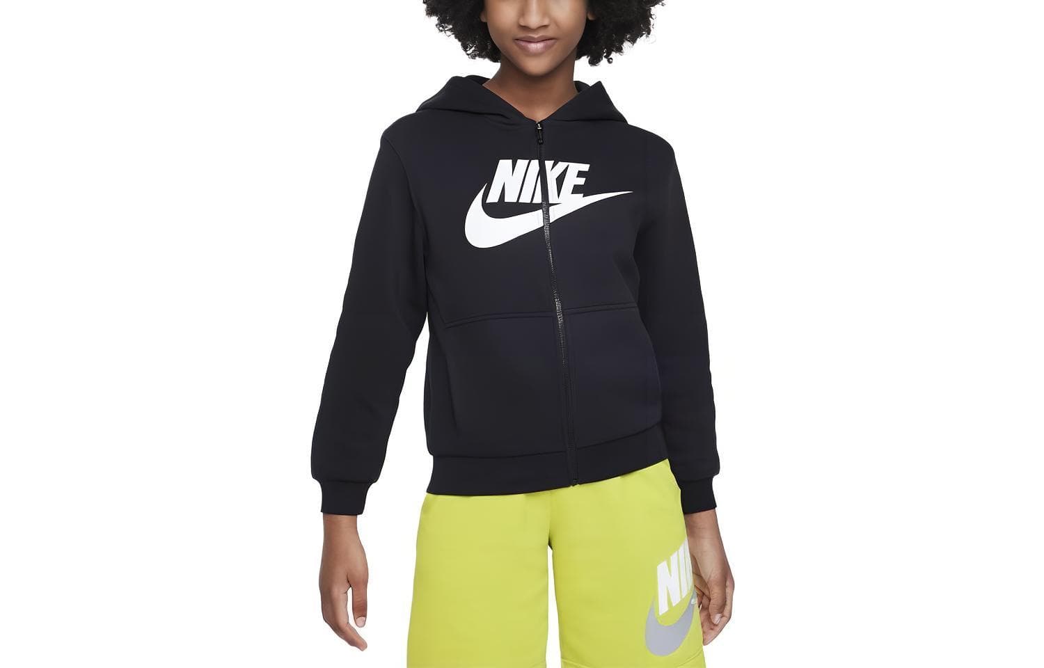 Nike Худи-ханьфу платье Sportswear Club из флиса черное детское - изображение 1