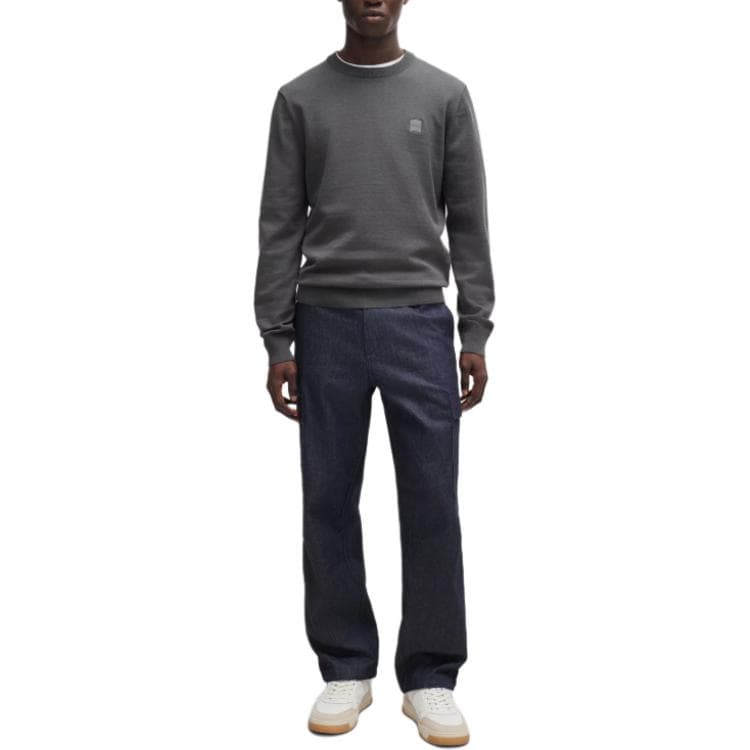 Кофта HUGO BOSS Crew-Neck Sweater In Cotton And Cashmere With Logo - изображение 1