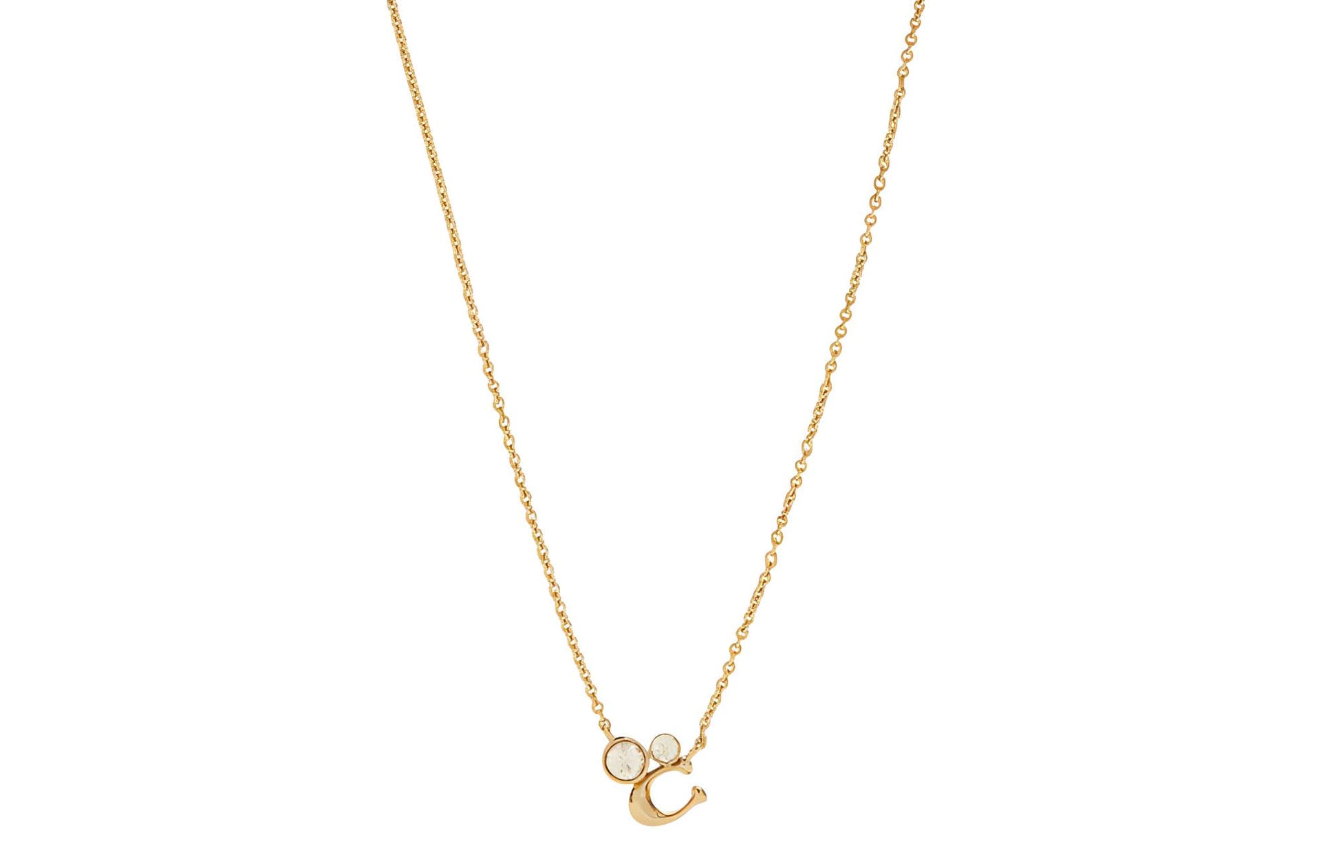 Ожерелье COACH C Logo Zirconia Necklace Gold - изображение 1