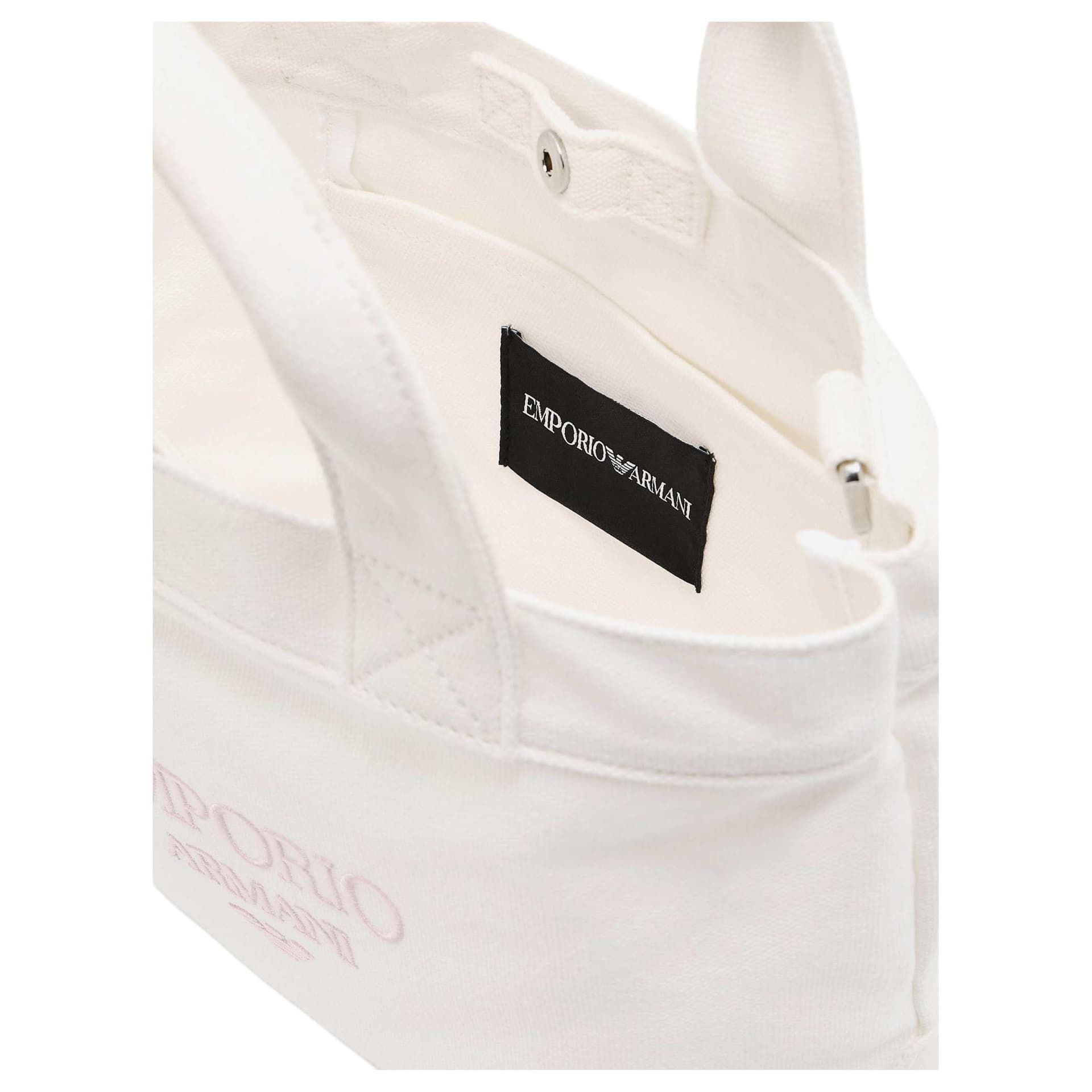 Сумка EMPORIO ARMANI 100% хлопок Тоут Сумка на одно плечо Женская Белая - изображение 4