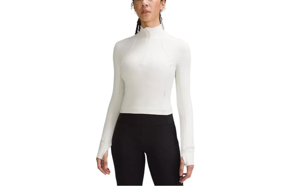 Футболка lululemon It's Rulu Cropped Half Zip T - изображение 1