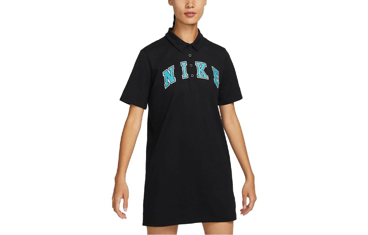 Платье Nike Короткое платье с короткими рукавами женское черное - изображение 3