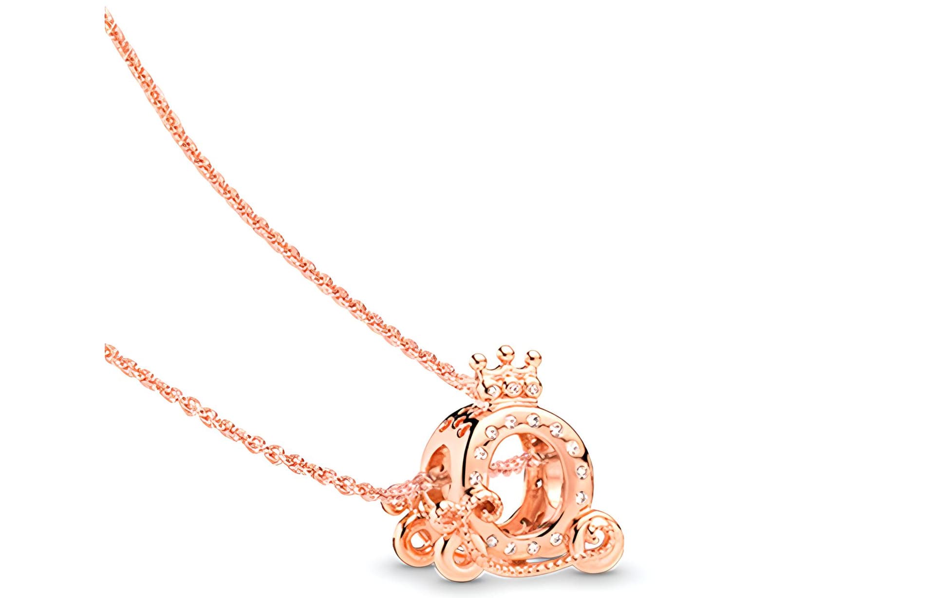 Ожерелье Pandora Shining Crown Carriage Necklace Rose Gold - изображение 2