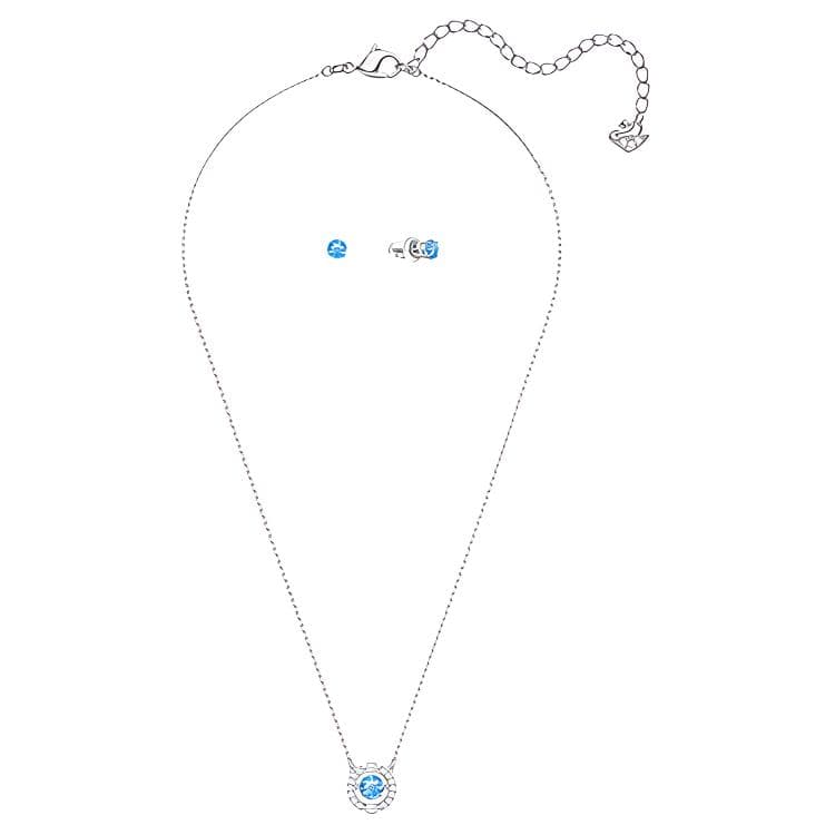 Ожерелье Swarovski Sparkling Dance Round Set Blue Gold Plated - изображение 3