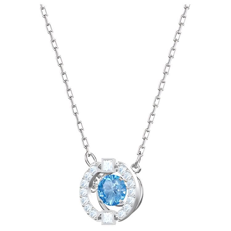 Ожерелье Swarovski Sparkling Dance Round Set Blue Gold Plated - изображение 2