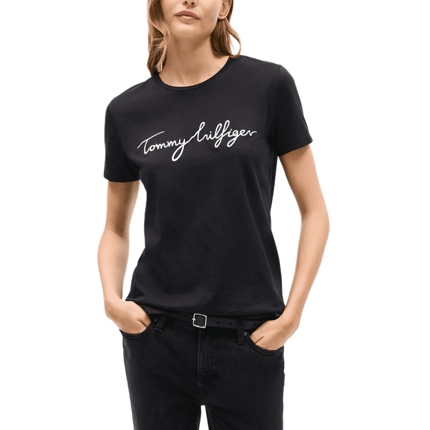 Футболка Tommy Hilfiger Черные Женские Футболки - изображение 1