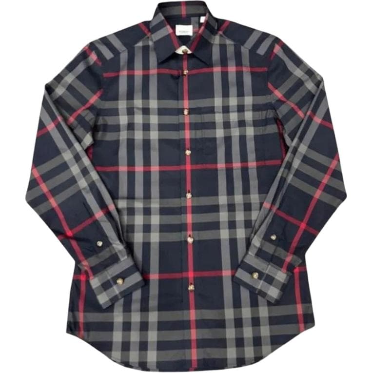 Рубашка Burberry Серые Мужские Рубашки - изображение 1