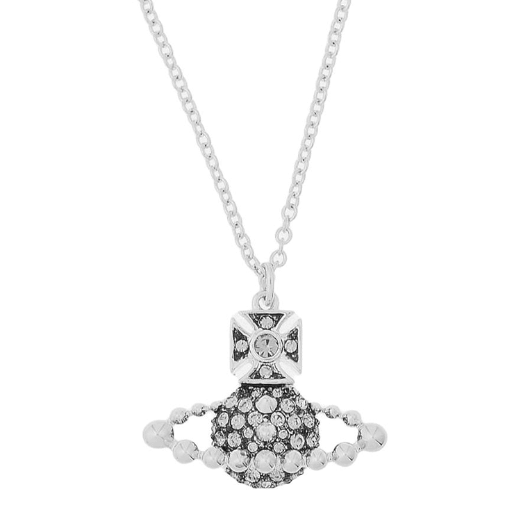 Ожерелье Vivienne Westwood Оригинальный дизайн латунь с покрытием кристалы Swarovski ожерелье для женщин серебро - изображение 3