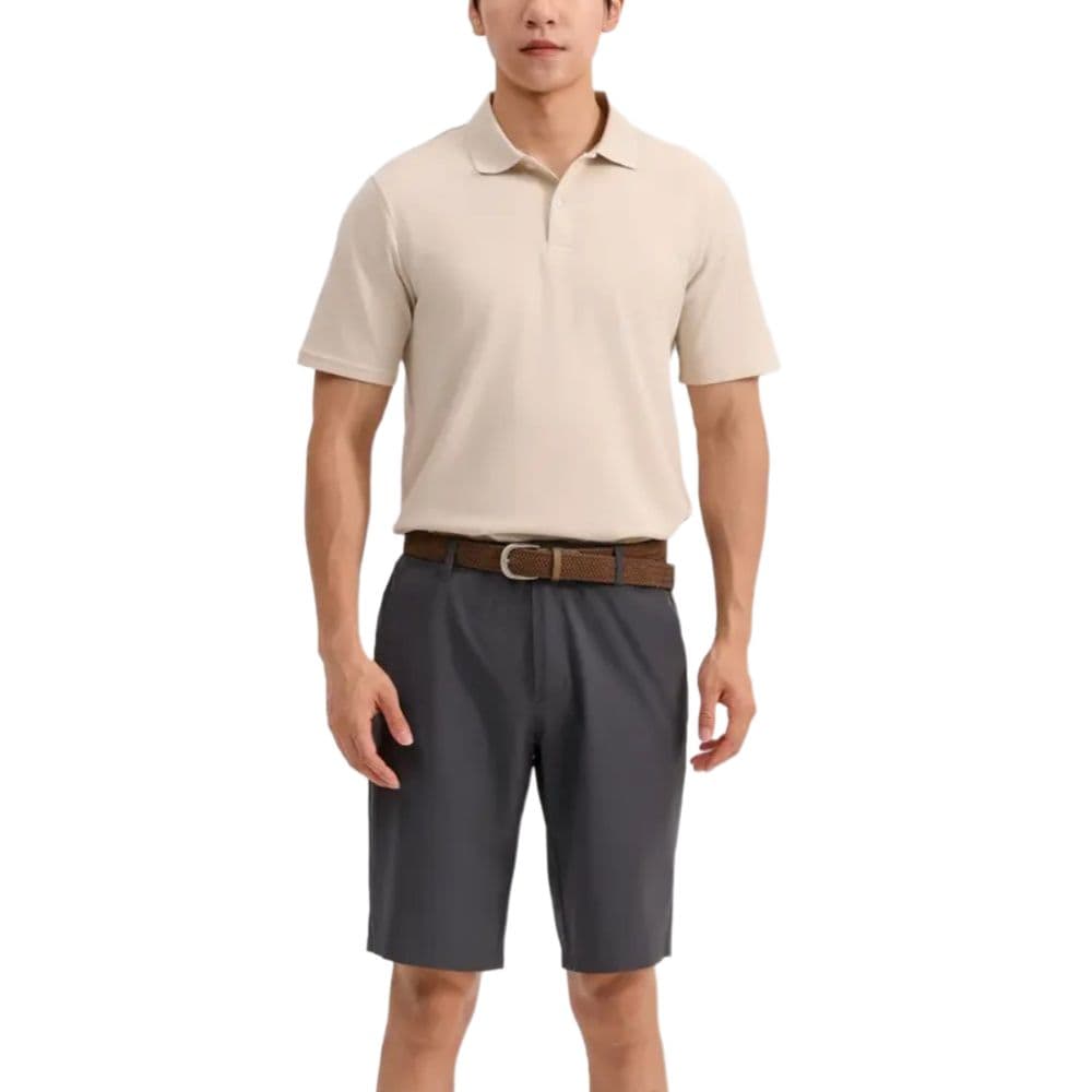 Поло DECATHLON 100 Collection Поло Мужское Светло-Белое Серое-Лаймовое - изображение 1