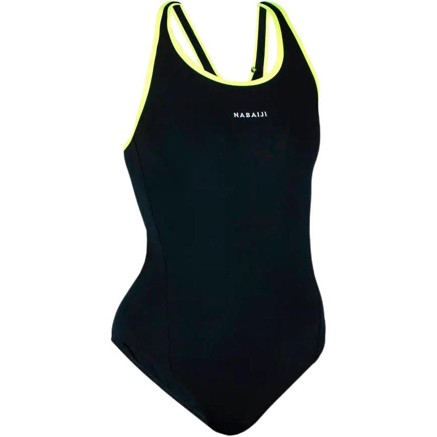 DECATHLON Ван-Пис Купальник Женский Дымчатый Черный Неон Желтый - изображение 1