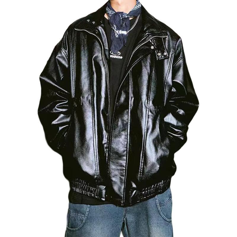 Кожаная куртки RAP PANDA Bomber Jacket Black - изображение 2