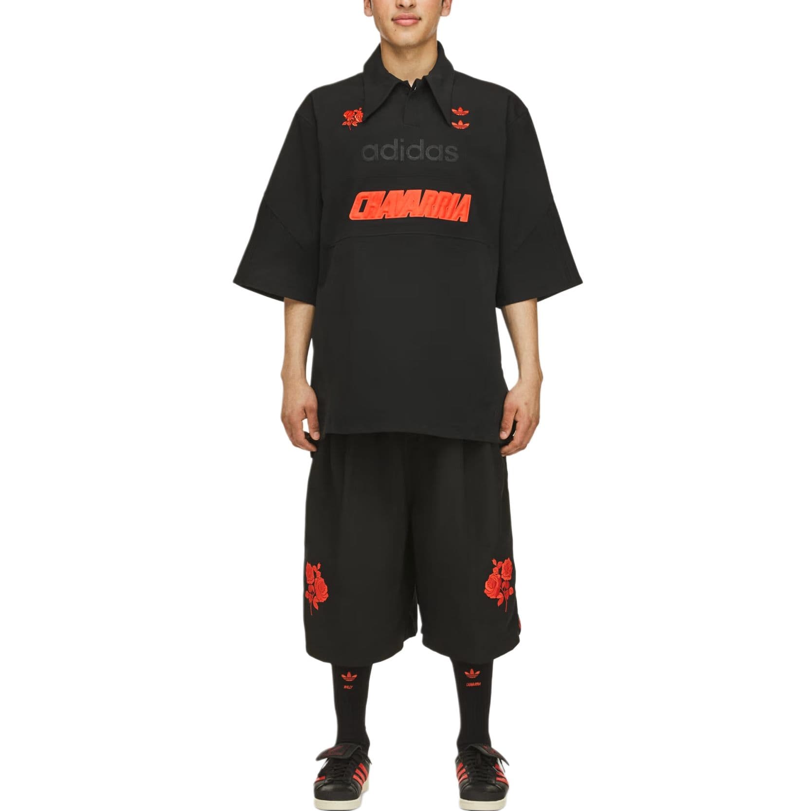 Шорты Adidas Originals x Willy Chavarria Длинные и короткие повседневные шорты мужские черные - изображение 2