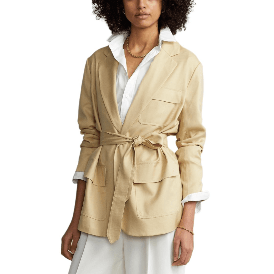 Polo Ralph Lauren SS24 Бизнес Костюм Пальто Свободный крой Женский Натуральный - изображение 3
