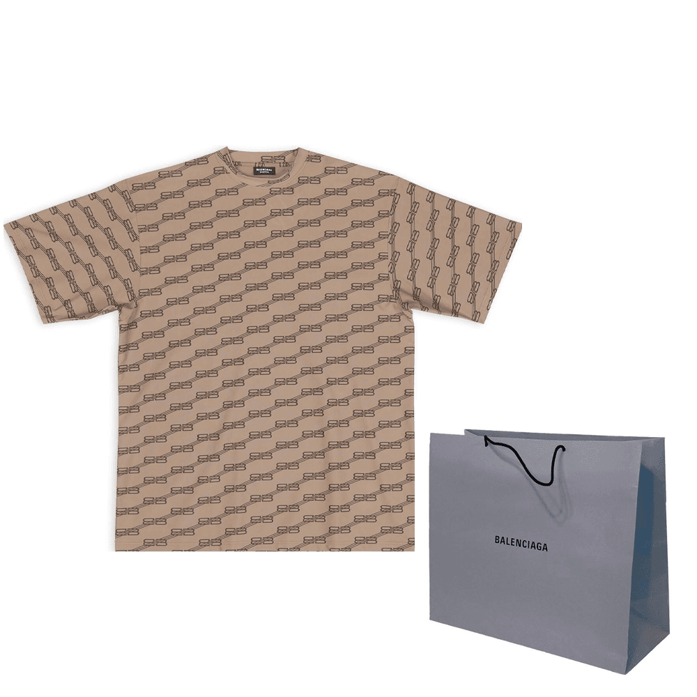 Футболка Balenciaga FW22 Logo Crewneck T-Shirt Brown — фото 9