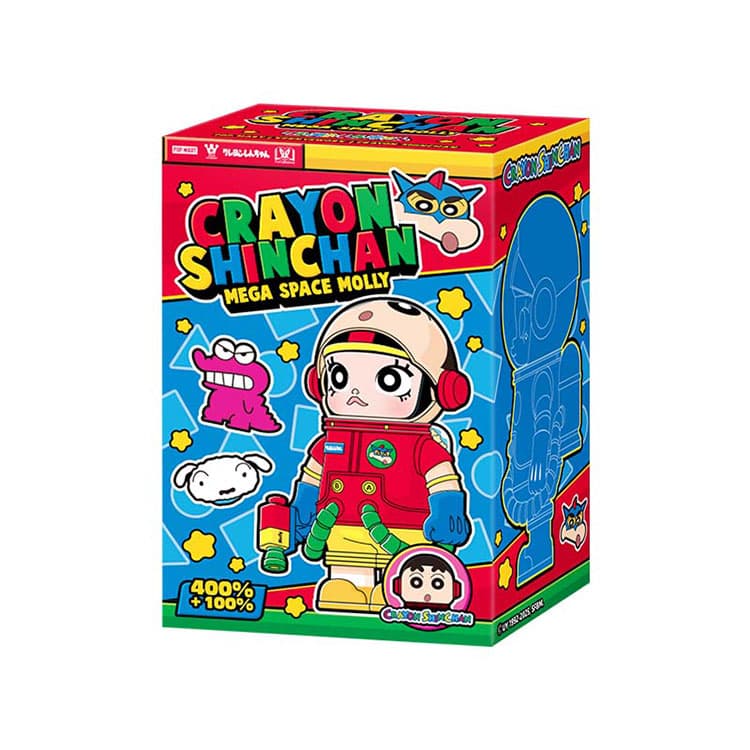 Фигурка POP MART MEGA SPACE MOLLY 400% +100% Карандаш SHIN Chan Слепые коробки Один Blind Подарочный набор - изображение 2
